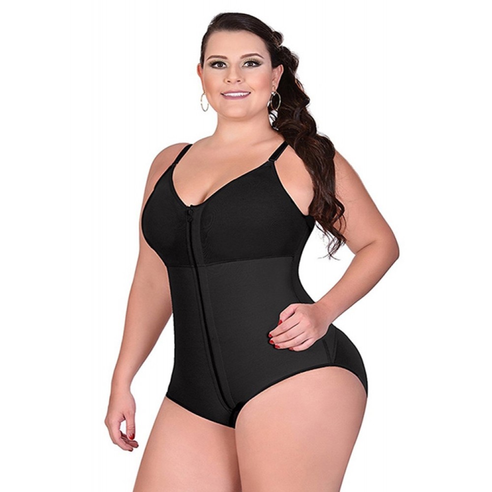 Plus Size Straps Shapewear with Zipper Shaping Chariming Curves High Quality Body Shaper