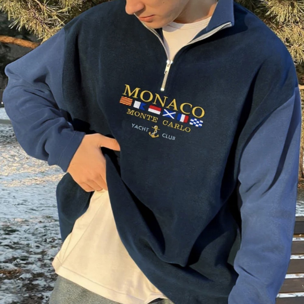 Men's Monaco Monte Carlo Yacht Club Half Zip Pullover Sweatshirt
